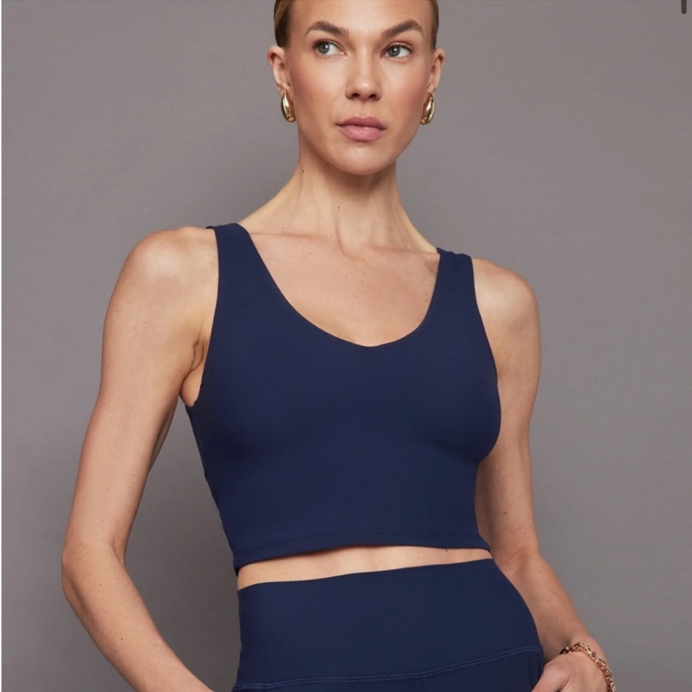 Carbon38 V-Neck Longline Bra Melt Blue Size XS